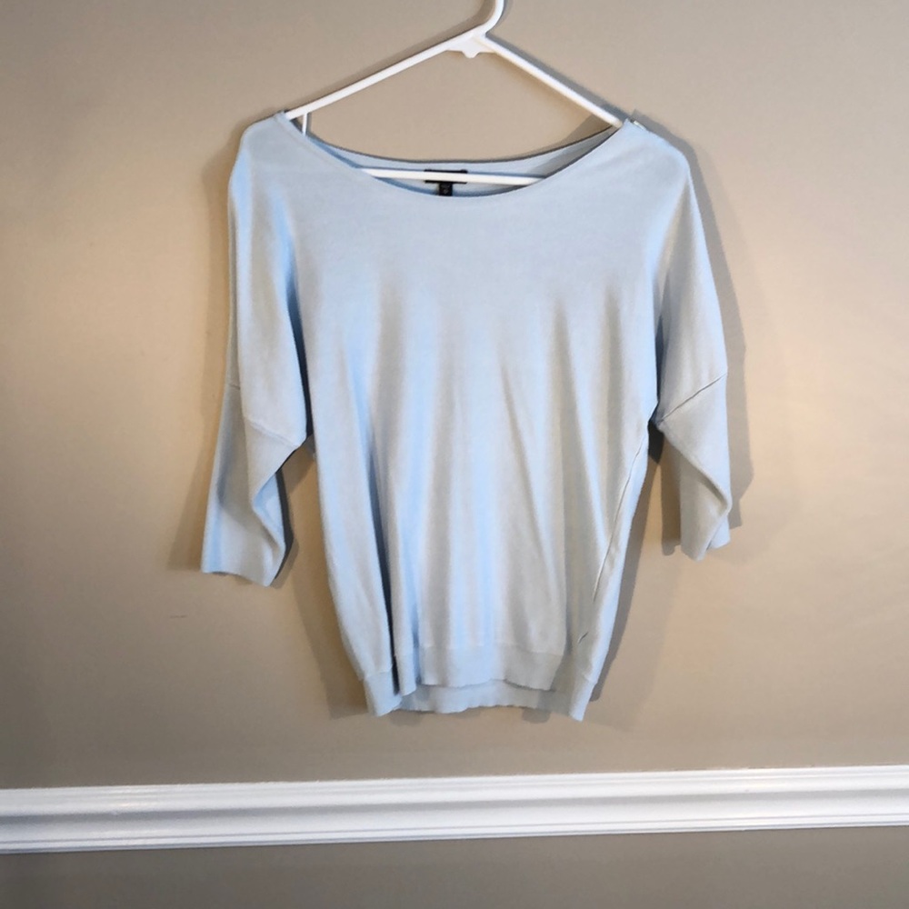 Light Blue Boatneck thin sweater with arm zipper